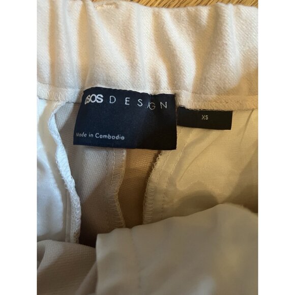 ASOS DESIGN Women’s Cream High Waist Wide Leg Dress Pants Size XS - Picture 3 of 3